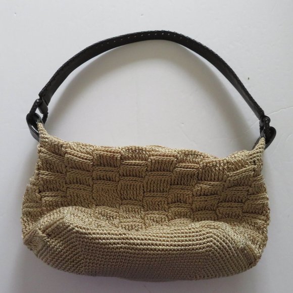 The Sak Handbags - The SAK Crochet Hobo Shoulder Bag - Light Brown/Tan - Handbag -EUC